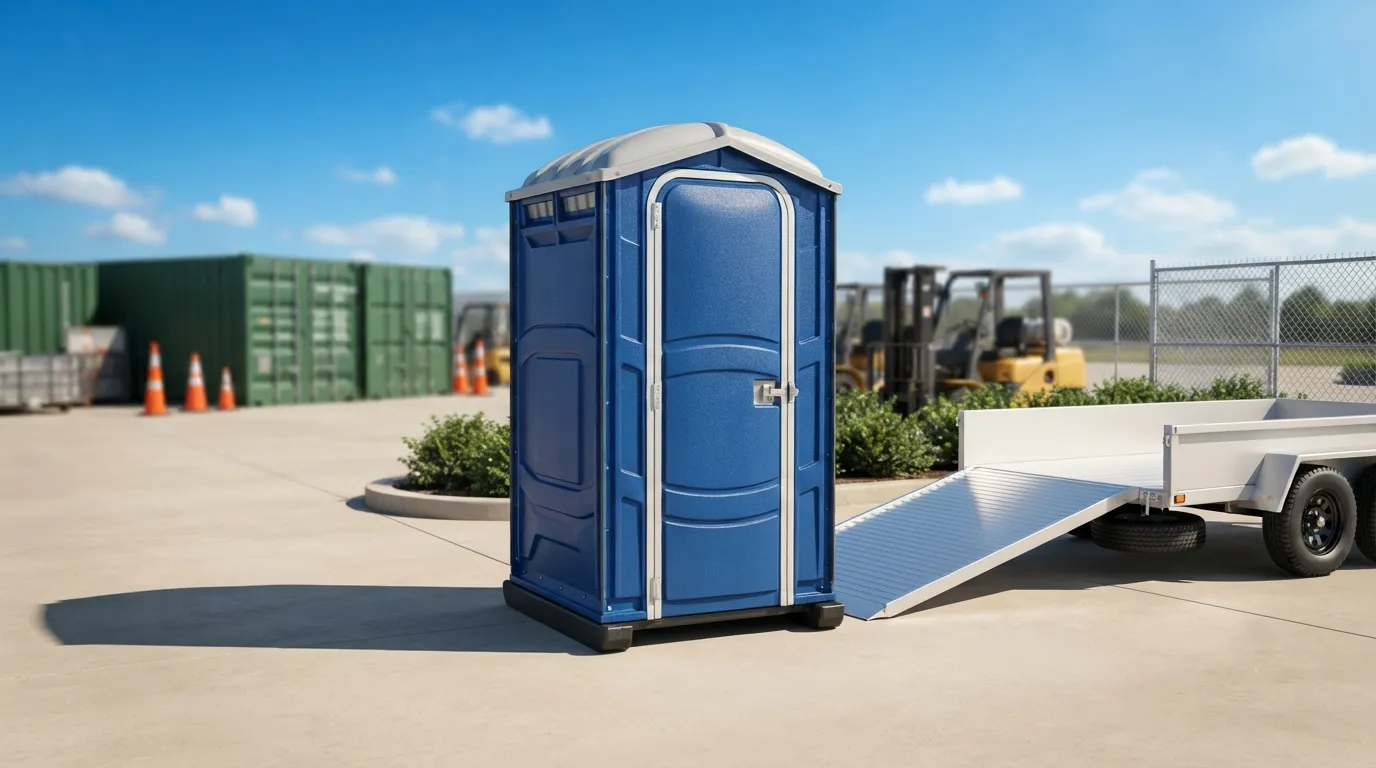 Portable restroom units delivered on a North Miami, FL work zone